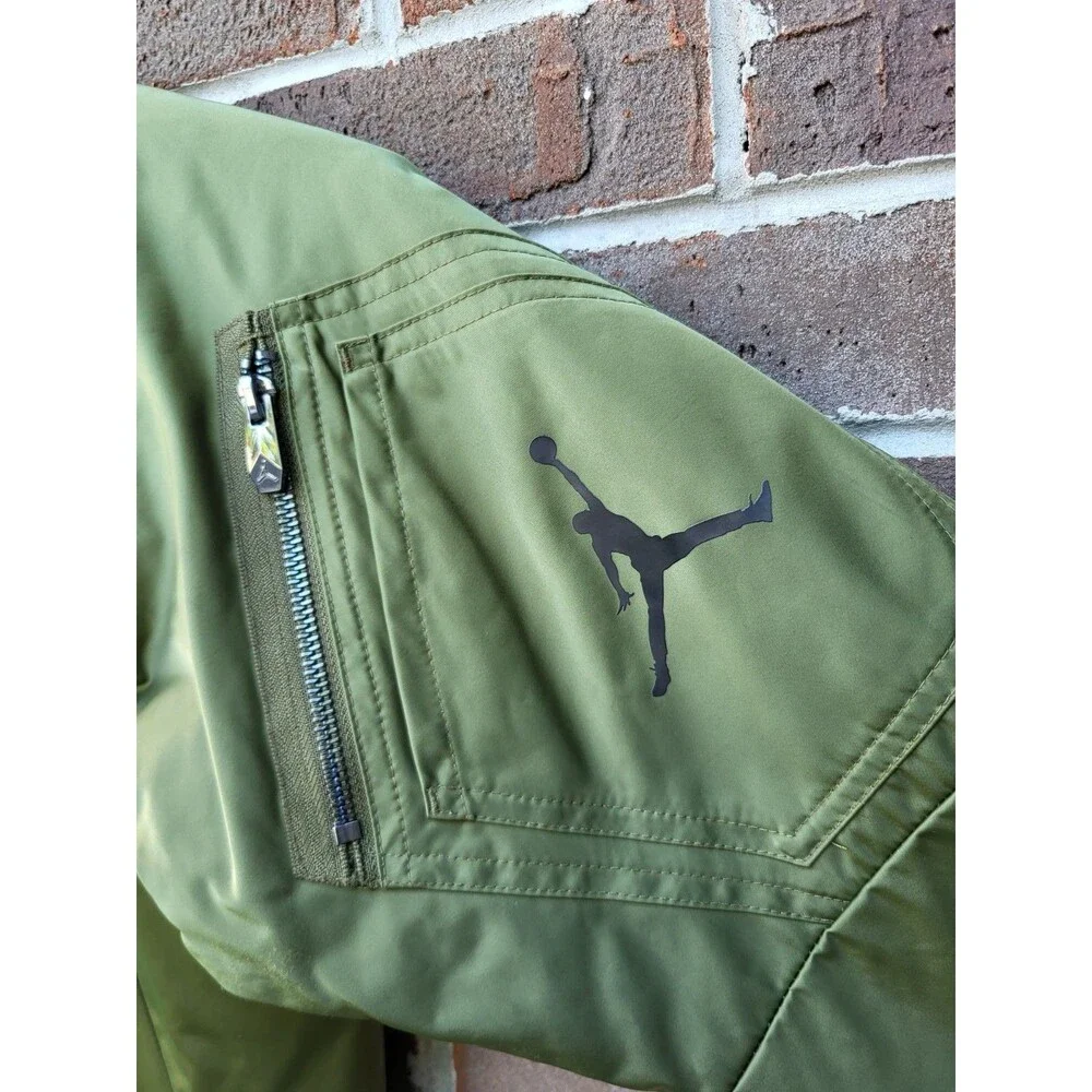 Jordan Air Men’s Small Goat Bomber Jacket Green Rookie Of The Year 1985 R.O.Y